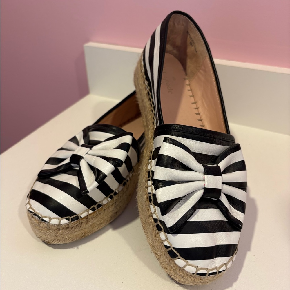 Kate Spade Striped Bow Espadrilles